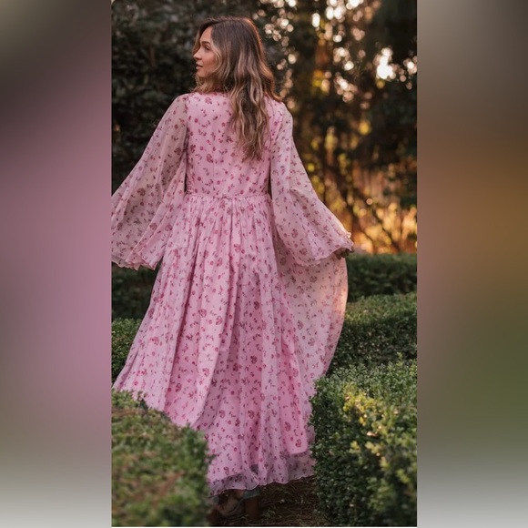 JessaKae Pink Floral Long Sleeve Dress - Picture 4 of 4